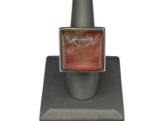 VINTAGE PIANEGONDA DESIGNER SIGNED STERLING SILVER RUTILATED QUARTZ RING