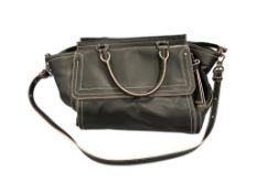 BRAHMIN TAYLOR SATCHEL GALVESTON BLACK FASHION BAG