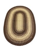 MULTI-BROWN TONE OVAL BRAIDED RUG