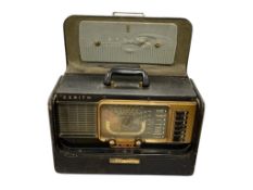 VINTAGE ZENITH TRANS-OCEANIC PORTABLE MULTIBAND TUBE RADIO MODEL H500 WITH OPERATING MANUAL