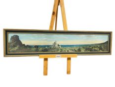 IMPRESSIVE ANTIQUE HAND TINTED PANORAMIC PHOTOGRAPH OF PYRAMID LAKE IN NEVADA