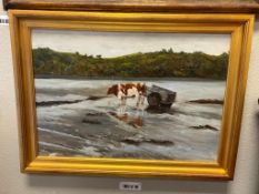GAIL CHRISTENSEN ORIGINAL OIL PAINTING ON MASONITE BOARD DEPICTING EUROPEAN COUNTRYSIDE