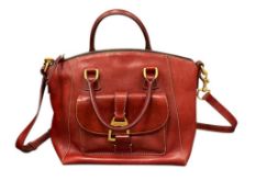 DOONEY BOURKE FLORENTINE NAOMI GENUINE RED LEATHER SATCHEL WITH SHOULDER STRAP