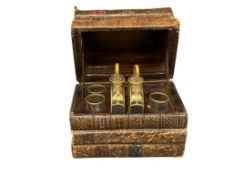 LATE 19TH, EARLY 20TH CENTURY FRENCH TROMPE L'OEIL LIQUOOR TANTALUS BOX OR LIQUOR CELLAR