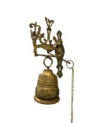 EARLY 20TH CENTURY SOLID BRASS MONESTARY BELL WITH INSCRIPTION