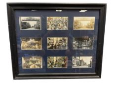 NINE FRAMED OLD RENO CASINO POSTCARDS HARRAH'S, BANK CLUB, HAROLDS CLUB, RENO ARCH