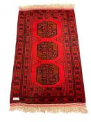 SEMI-ANTIQUE TURKMEN SULAYMAN AFGHAN GEOMETRIC DESIGN AREA RUG