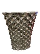 Z GALLIERIE PATRON SILVER GEOMETRIC DESIGN CERAMIC VASE IN CHROME FINISH