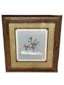 OLAF WIEGHORST DANISH-AMERICAN ARTIST SIGNED PRINT TITLED SLOW RIDER IN THE SNOW