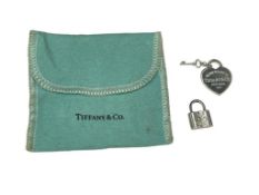 TIFFANY & CO. DESIGNER SIGNED STERLING SILVER CHARMS INCLUDING HEART WITH KEY AND LOCK