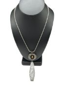 STERLING SILVER MODERNIST PENDANT NECKLACE FEATURING UNIQUE DESIGN