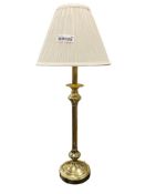 STIFFEL STYLE BRASS CANDLESTICK STYLED TABLE LAMP