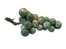 VINTAGE HAND CARVED GENUINE ALABASTER GRAPES WITH STEM MADE IN ITALY