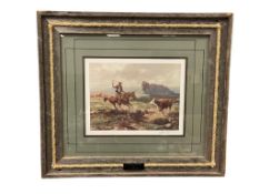 OLAF WIEGHORST DANISH-AMERICAN ARTIST SIGNED PRINT TITLED CUTTING CATTLE