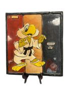 VINTAGE ACRYLIC ON BOARD SAM THE OLYMPIC EAGLE MASCOT 1984 LOS ANGELES GAMES PROTOTYPE PLAQUE