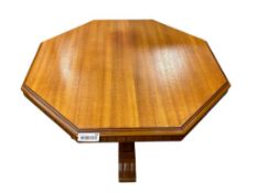 VINTAGE MAPLE OCTAGONAL SIDE TABLE WITH FOUR FOOTED PEDESTAL BASE