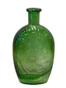 VINTAGE GEORGE WASHINGTON PORTRAIT GREEN GLASS EMBOSSED BOTTLE