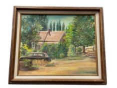VELDA MORBY MINA, NV BORN ARTIST ORIGINAL OIL ON CANVAS TITLED HUMBOLDT HOUSE