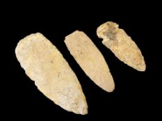PALEO NATIVE AMERICAN HAND KNAPPED CLOVIS POINTS / ARROWHEADS / ARTIFACTS