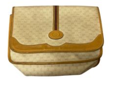 GUCCI GG MICRO MONOGRAM COATED CANVAS AND LEATHER TRIM SHOULDER BAG