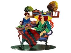 PATRICIA GOVEZENSKY ISRAEL ARTIST VIBRANT WHIMSICAL DIE-CUTMETAL SCULPTURE ART