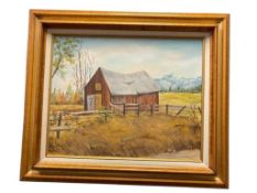 EDA HOFF NEVADA ARTIST ORIGINAL OIL ON CANVAS LANDSCAPE SCENE