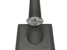 STERLING SILVER MARQUISE CUT CZ FASHION RING