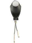 VINTAGE NAVAJO WILSON PADILLA ARTIST SIGNED STERLING SILVER ROYSTON TURQUOISE BOLO TIE