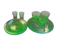 DEPRESSION ERA URANIUM GLASS BY ANCHOR HOCKING BRIGHT GLOW UNDER BLACKLIGHT