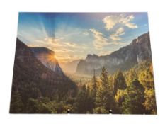 STUNNING YOSEMITE NATIONAL PARK SUNRISE PHOTOGRAPH PRINT ON HAR DPLASTIC SOLD BY CLARS AUCTION HO...