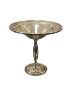 VINTAGE 20TH CENTURY WEIGHTED STERLING SILVER COMPOTE WITH URN DESIGN