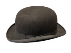 CHRISTY'S LONDON BLACK WOOL FELT BOWLERS HAT SIZE 7