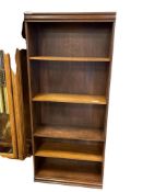 TRADITIONAL FIVE TIER OAK BOOKCASE WITH ADJUSTABLE SHELVES