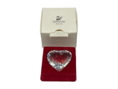 SWAROVSKI CRYSTAL BRILLIANT HEART PAPERWEIGHT IN ORIGINAL BOX