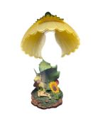 DISNEY / DISNEY STORER FAIRIES TINKERBELL RESIN AND GLASS FIGURAL ACCENT / TABLE LAMP