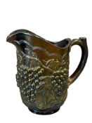 VINTAGE IMPERIAL GRAPE PURPLE / AMETHYST CARNIVAL GLASS PITCHER CIRCA 1960'S - 1970'S