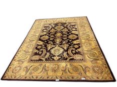 SAFAVIEH HAND TUFTED EGG PLANT AND GOLD WOOL PILE AREA RUG MADE IN INDIA