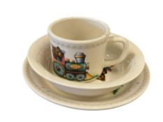 LENOX CHINA BEARS HEIRLOOM CHINA BABY PLATE, BOWL, AND CUP