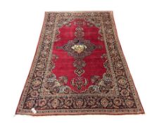 ANTIQUE HAND KNOTTED PERSIAN KASHAN LOW WOOL PILE AREA RUG TRADITIONAL FLORAL DESIGN