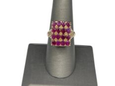 ANTIQUE 10K ROSE GOLD OVAL CUT RUBY RING