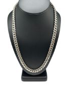 VINTAGE DESIGNER SIGNED ITALIAN STERLING SILVER LINK CHAIN NECKLACE