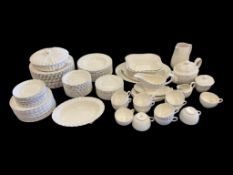 SPODE CHELSEA WICKER WHITE CHINA SET OVER 100 PIECES 12+ SETTING