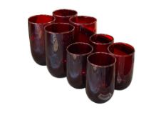 VINTAGE ANCHOR HOCKING RUBY RED DRINKING GLASSES