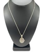 DESIGNER SIGNED RPG STERLING SILVER DIAMOND LOCKET AND STERLING SILVER NECKLACE