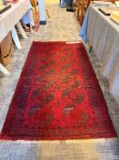 VINTAGE CIRCA 1950'S TURKOMON BUKARA ELEPHANT FOOT / GOL PATTERN RUG