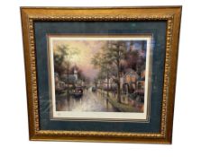 THOMAS KINKADE PAINTER OF LIGHT LIMITED EDITION PRINT TITLED FOOTHILL HOMETOWN MORNING