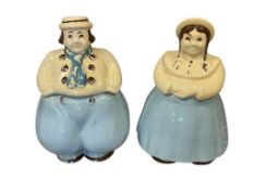 VINTAGE DUTCH BOY AND GIRL SHAWNEE POTTERY CERAMIC COOKIE JARS CIRCA 1940'S