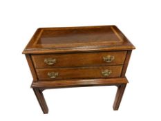 VINTAGE LANE FURNITURE MAHOGANY TWO DRAWER SMALL SIDE TABLE CHEST