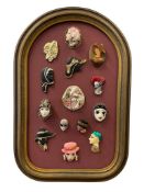 ARTISAN CRAFTED COLLECTION OF MINIATURE MASKS / PORTRAITS IN DIFFERENT MEDIUMS