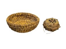 20TH CENTURY NATIVE AMERICAN HAND COILED PINE NEEDLE BASKETS